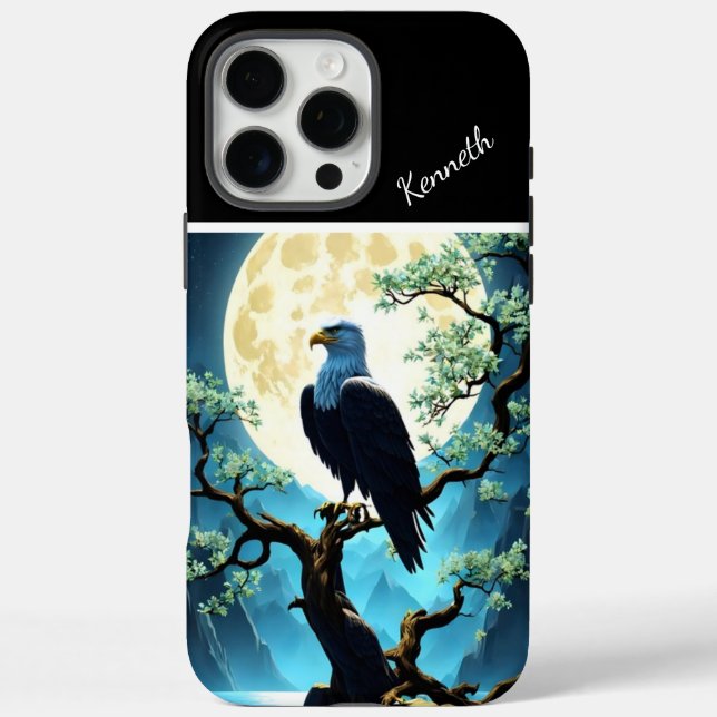 Funda iPhone 16 Pro Max Silhouette Águila en río Willow (Reverso)