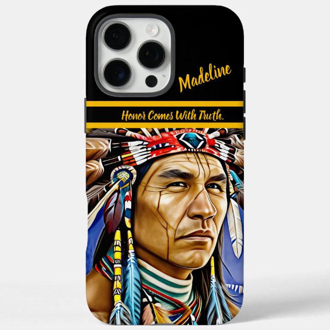 Funda iPhone 16 Pro Max Simbolismo nativo: diseño salvaje (Reverso)