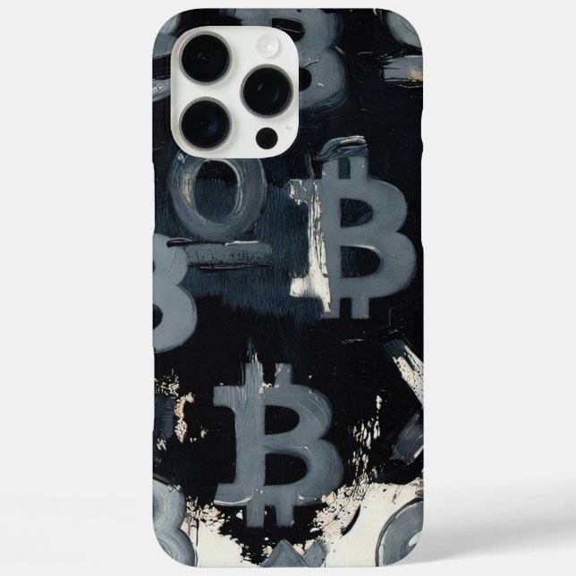 Funda iPhone 16 Pro Max Símbolos de Bitcoin (Estilo: 15) (Reverso )