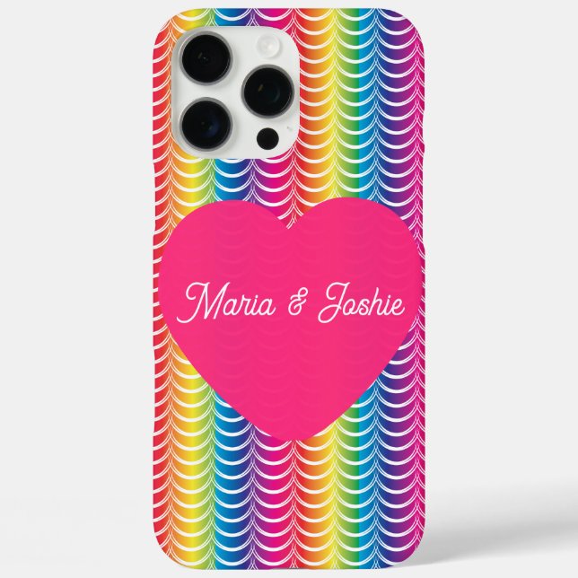 Funda iPhone 16 Pro Max Sirena Orgullo Corazón Arcoíris (Reverso )