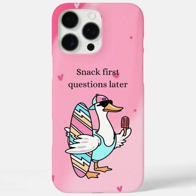 Funda iPhone 16 Pro Max Snack First, Questions Later Shirt | Cool Duck  (Reverso )