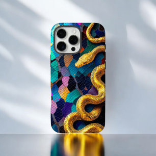 Funda iPhone 16 Pro Max Snake de oro majestuoso