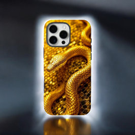 Funda iPhone 16 Pro Max Snake de oro majestuoso