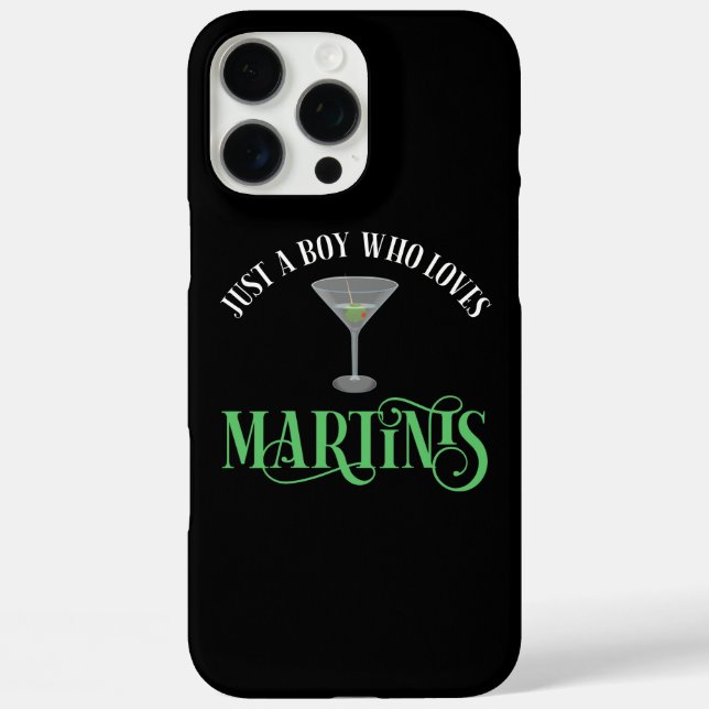 Funda iPhone 16 Pro Max Solo un chico que ama los Martinis (Reverso )