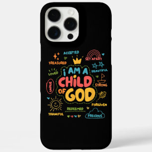 Funda iPhone 16 Pro Max Soy un hijo de Dios Retro Cristiano Jesús Fe De