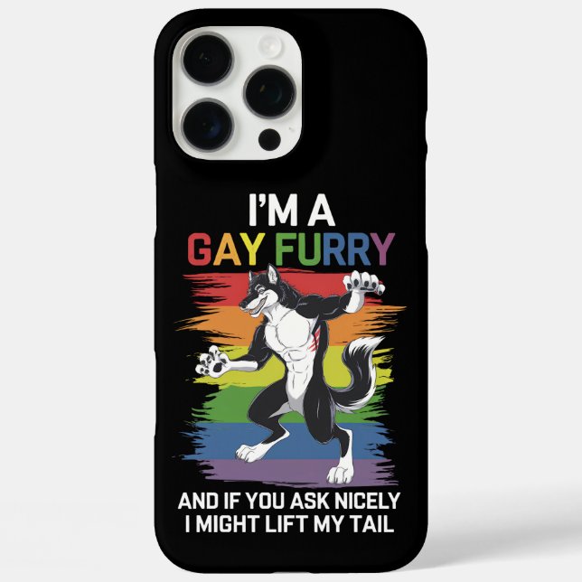 Funda iPhone 16 Pro Max Soy un orgullo LGBTQ gay Furry Fox Rainbow (Reverso )