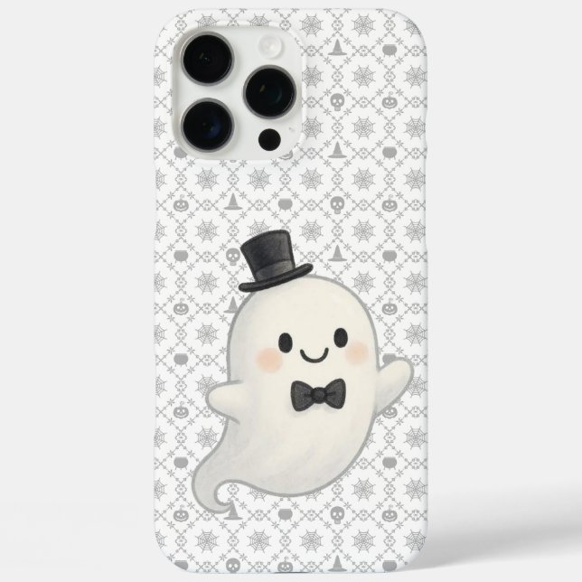 Funda iPhone 16 Pro Max Suave personalizado fantasma Halloween (Reverso )