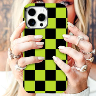 Funda iPhone 16 Pro Max Tablero de ajedrez verde y negro
