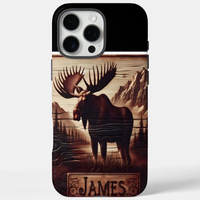 Funda iPhone 16 Pro Max Talla de madera de Moose de Joseph (Reverso)