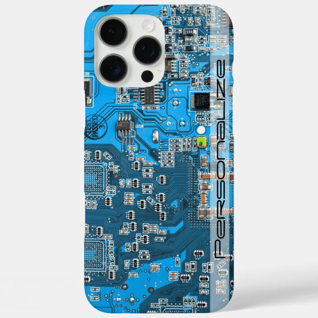Funda iPhone 16 Pro Max Tarjeta de circuito azul PCB del conjunto del circ (Reverso )