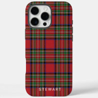 Tartán de Stewart Rústico Rojo y Verde