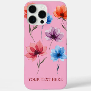 Funda iPhone 16 Pro Max Texto Floral Personalizado 