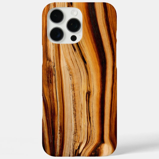 Funda iPhone 16 Pro Max Textura de maletero de árbol de pino de Bristlecon (Reverso )