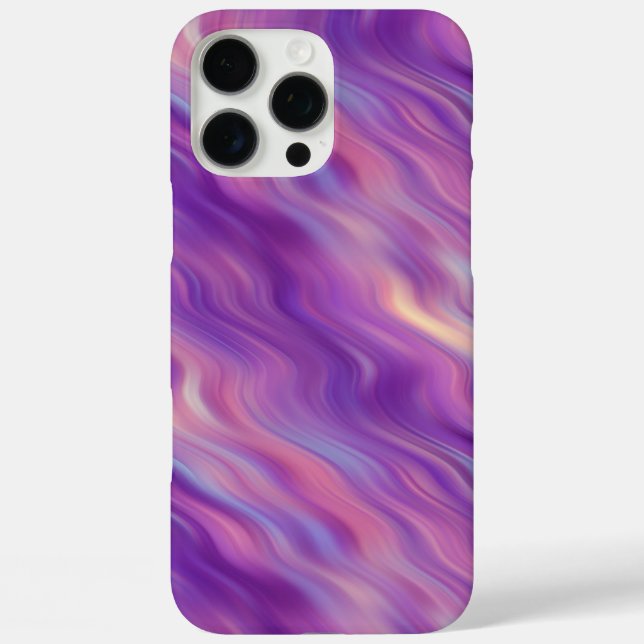 Funda iPhone 16 Pro Max Textura violeta púrpura ondulada (Reverso )