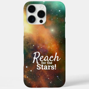 Funda iPhone 16 Pro Max Tipografía de cita Alcanzar las Estrellas Espacio 