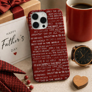 Funda iPhone 16 Pro Max Tipografía de patrón de regalo del Día del Padre e