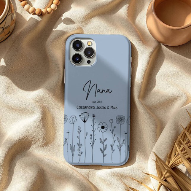 Funda iPhone 16 Pro Max Título floral simple Nana Personalizado (Subido por el creador)