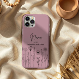Funda iPhone 16 Pro Max Título floral simple Nana Personalizado
