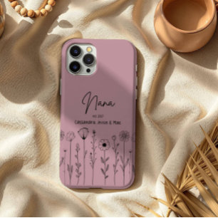 Funda iPhone 16 Pro Max Título floral simple Nana Personalizado
