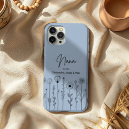 Funda iPhone 16 Pro Max Título personalizado Nana Floral Simple