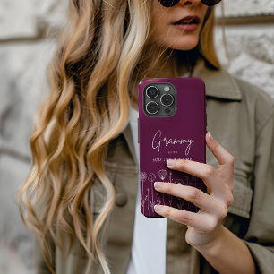 Funda iPhone 16 Pro Max Título personalizado Nana Floral Simple