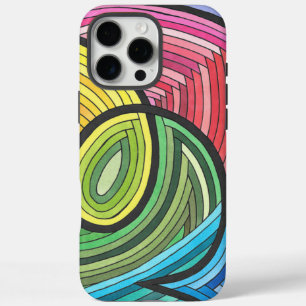 Funda iPhone 16 Pro Max Torcida abstracta vibrante del arco iris con línea