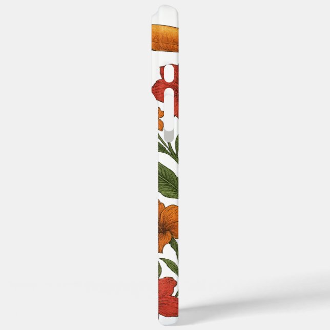 Funda iPhone 16 Pro Max Toucanes y floraciones tropicales (Reverso / Izquierdo )