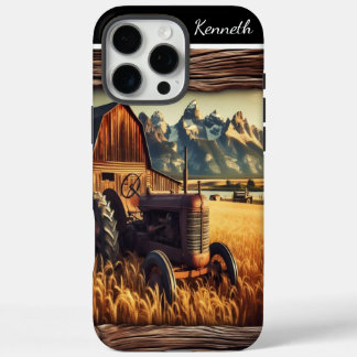 Funda iPhone 16 Pro Max Tractor Rústico En Las Montañas