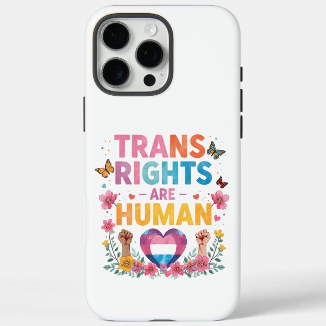 Funda iPhone 16 Pro Max Trans Rights Are Human Rights Design (Reverso)