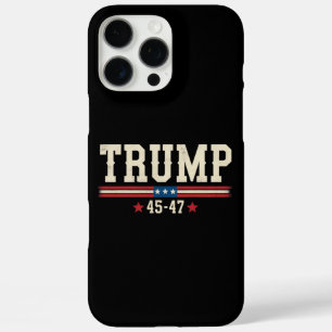 Funda iPhone 16 Pro Max Trump 45 47 Bandera Estadounidense USA Retro Vinta