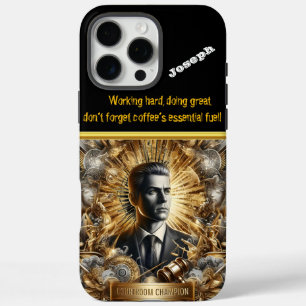Funda iPhone 16 Pro Max Un abogado con confianza ordena la sala de audienc