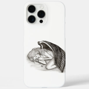 Funda iPhone 16 Pro Max Un ángel dormido, negro y blanco