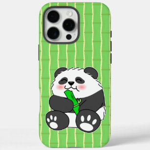 Funda iPhone 16 Pro Max Un bebé lindo Panda comiendo una caminata de bambú