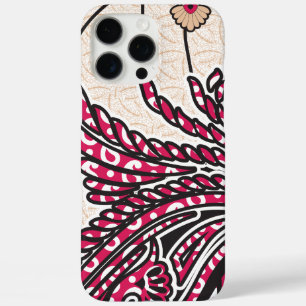 Funda iPhone 16 Pro Max Un diseño paisajístico decorativo con un rojo inte
