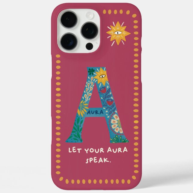 Funda iPhone 16 Pro Max Un estuche de teléfono monograma - Deja que tu aur (Reverso )