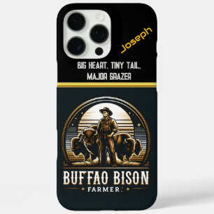 Funda iPhone 16 Pro Max Un granjero de Bison se sienta orgulloso con su re