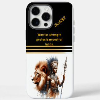 Funda iPhone 16 Pro Max Un guerrero feroz se mantiene fuerte al lado de un
