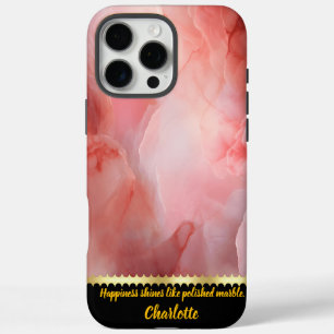Funda iPhone 16 Pro Max Un suave baile de suave textura de mármol rosa