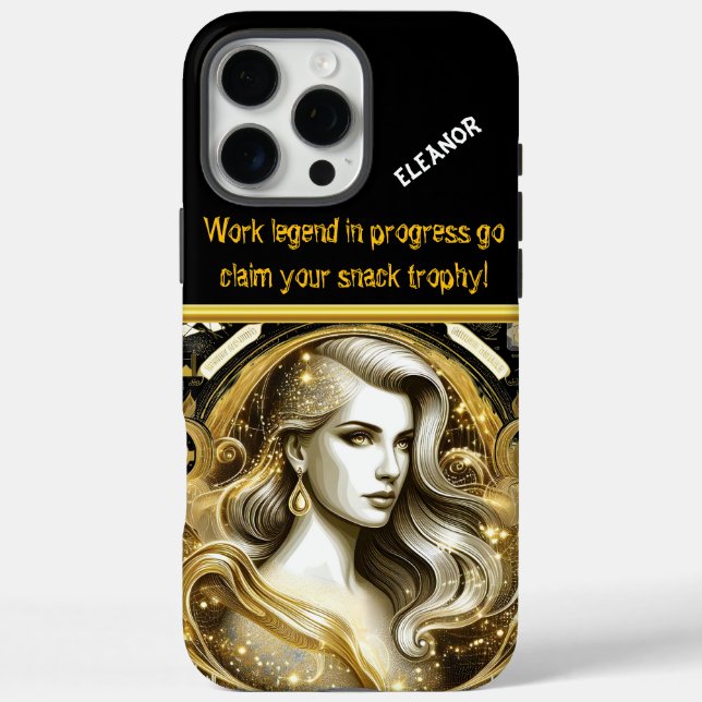 Funda iPhone 16 Pro Max Una representación dorada de un científico de dato (Reverso)