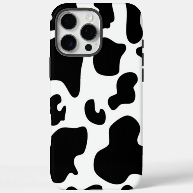 Funda iPhone 16 Pro Max Vaca negra y blanca (Reverso)