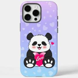 Funda iPhone 16 Pro Max Valentine Panda en el amor Bubblegum