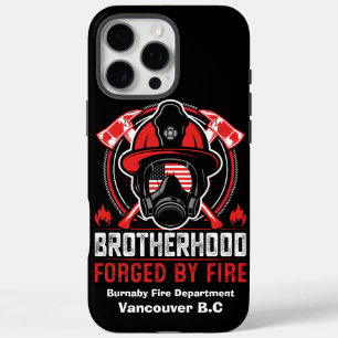 Funda iPhone 16 Pro Max Valiente encarnado en el equipo del bombero al ama
