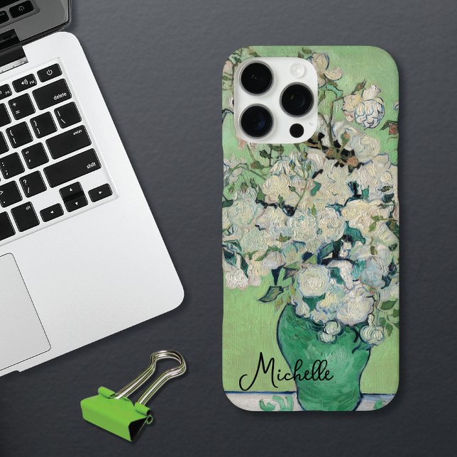 Funda iPhone 16 Pro Max Vase con Rosas Monogram Van Gogh (Subido por el creador)