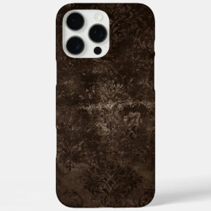 Funda iPhone 16 Pro Max Velvety Bronze Damask Grunge barroco marrón