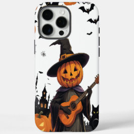 Funda iPhone 16 Pro Max Vibes de Halloween de calabaza Gorra de brujas