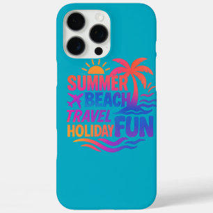 Funda iPhone 16 Pro Max Vibrante Collage de tipografía de verano con fósfo
