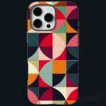 Funda iPhone 16 Pro Max Vibrante estuche para iPhone geométrico de inspira<br><div class="desc">Adopte el estilo vintage con este diseño de estuches de iPhone geométrico de inspiración retro. La paleta de colores vibrante presenta una mezcla dinámica de rojo, naranja, azul pálido, azul oscuro y varios verdes en círculos y cuadrados intersectados, creando un ambiente animado y llamativo que es a la vez lúdico...</div>