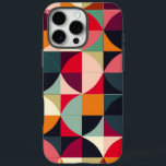 Funda iPhone 16 Pro Max Vibrante estuche para iPhone geométrico de inspira<br><div class="desc">Adopte el estilo vintage con este diseño de estuches de iPhone geométrico de inspiración retro. La paleta de colores vibrante presenta una mezcla dinámica de rojo, naranja, azul pálido, azul oscuro y varios verdes en círculos y cuadrados intersectados, creando un ambiente animado y llamativo que es a la vez lúdico...</div>