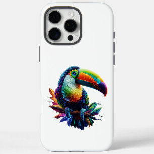 Funda iPhone 16 Pro Max Vibrante pájaro túrquico - Arte natural tropical