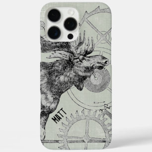 Funda iPhone 16 Pro Max Vida silvestre Steampunk Moose